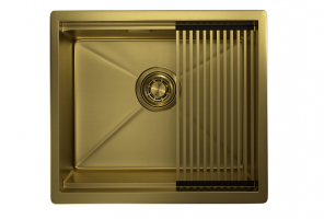 Мойка GRANULA KS-5045U, Золото сатин, стальная