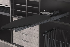 Выдвижная гладильная доска Starax с фасадом в 400 базу, антрацит   S-6616-A