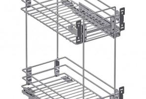 Cargo mini 300мм Актро +  направл. Хеттих, бок.крепл., с крепл. к фасаду  ХРОМ