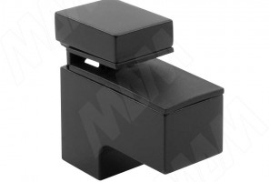 Менсолодержатель  КВАДРО МИНИ 24х51мм для дерев. и стекл. полок 5-20мм, черный матовый