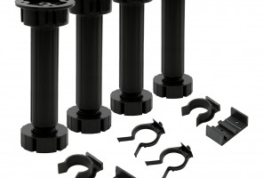 Опора регулир. 150 мм с клипсами, черный (4шт)   4pcs-FLX15B