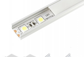 Профиль алюм.для светодиодн.лент 15*6мм, L-2м БЕЛЫЙ с матовым экраном, загл. и крепежом LR39-MWH