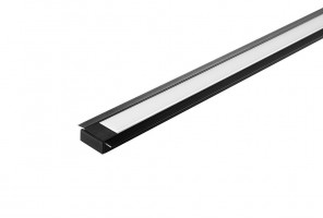 Профиль алюм.для светодиодн.лент 22*6мм, L-3м ЧЕРНЫЙ с матовым экраном, загл. и крепежом LR37-L3-MBL