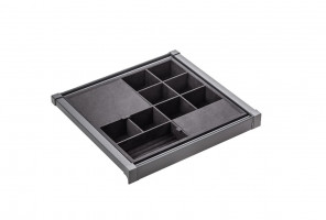 Корзина с органайзером с доводчиком, полного выдв., графит / антрацит   WG-PRZEG80-60-A