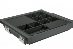 Корзина с органайзером с доводчиком, полного выдв., графит / антрацит   WG-PRZEG70-60-A