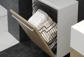 Корзина для белья с креплением на дверцу, Антрацит 550мм (480х290х500) Starax S-8116-A