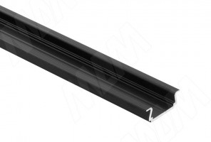 Профиль FМ1/F врезной, черный, под свет. ленту, 18х6мм, для плоского рассеивателя L-3000 LSP-FM1/F-ALU-3-BL, (без рассеивателя)