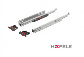 Направляющие скрытого монтажа, Полного выдв. 300мм с доводчиком   433.07.501