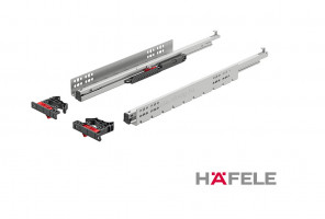 Направляющие скрытого монтажа, Полного выдв. 250мм с доводчиком   433.07.499