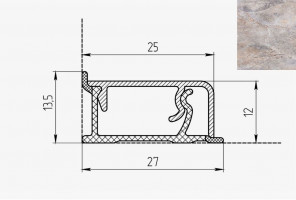Плинтус КВАДРО Д FS075 S1   Чегет 27*13*4200мм