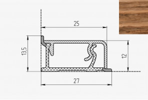 Плинтус КВАДРО Д FS1490 W5   Слэб карамельный  27*13*4200мм