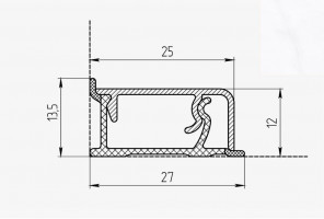 Плинтус КВАДРО Д FS127 S1 Эдельвейс 27*13*4200мм