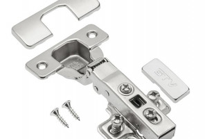 Петля GTV с доводчиком, накладная, с ответной планкой H-0 и еврошурупами   ZM-ECHC09ZEO