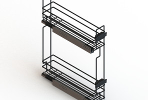 Cargo mini 150мм Квадро GTV + направл. GTV, бок.крепл. Левая, с крепл. к фасаду, Черный