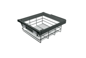 Корзина для белья с доводчиком, полного выдв., графит   WG-KOSZ70-60