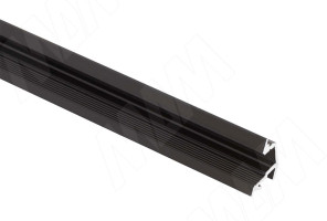 Профиль FМ10 врезной угловой узкий, для ленты с основ. 5мм. черный, 15х8,5мм L-3000 LSP-FM10-ALU-3000-BL (без рассеивателя)