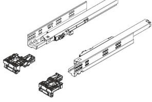 Направляющие скрыт. монт. DTC 250 35кг 3D, полного выдв. Push (DS10250GX+ODSD04-A) 0025238