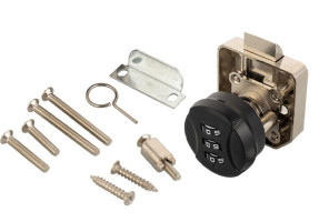 Замок кодовый для ДСП с защелкой, черный+никель, ZnAl, сталь, LZ-701 B   SETE
