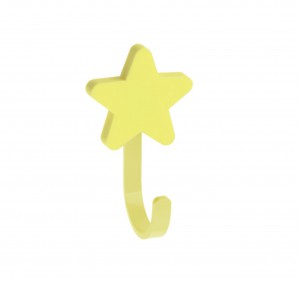 Крючок мебельный звезда,  желтый WM-STAR-ZT