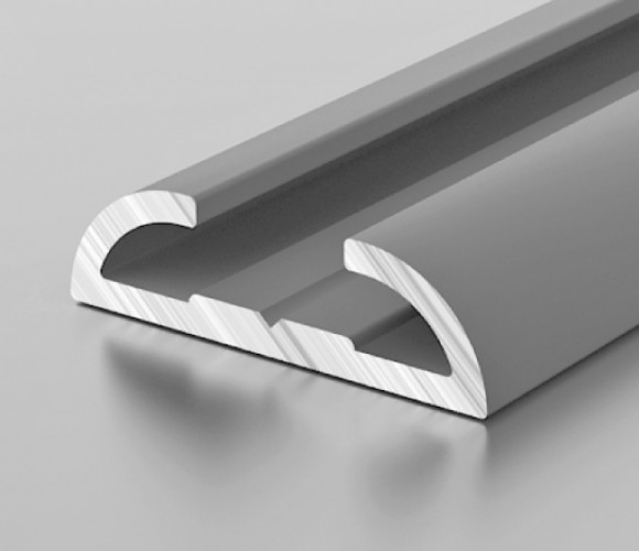 Направляющая для распашной двери серебро L=6000 KD1-04