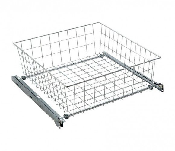 Корзина выкатная сетчатая 435х475х150 серебро SB500/150-SV