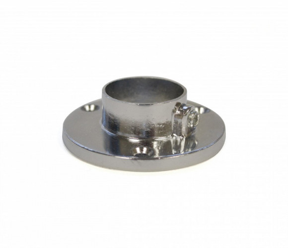 Фланец с фиксатором для трубы 25мм, цинковый сплав, литая, хром   111425