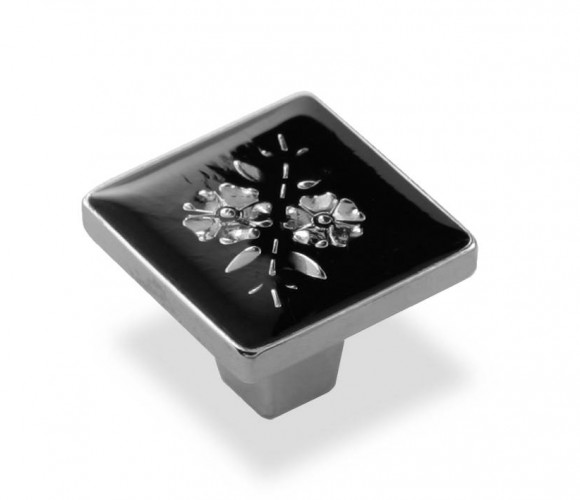 Ручка - модель FМ 077 000 Хром глянец/Эмаль послойная черная/бесцветная (TS) (100 шт.)