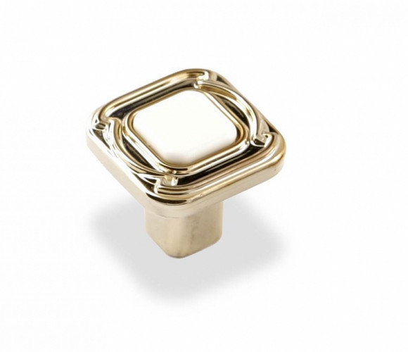 Ручка - грибок FB 026 000 Золото глянец/белый (TS) (50 шт)