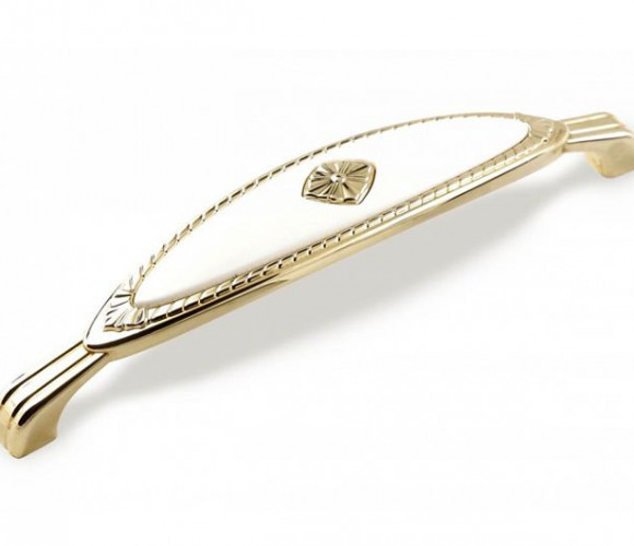 Ручка - скоба FS 138 128 Золото глянец/белый (ТЗ) (30шт)