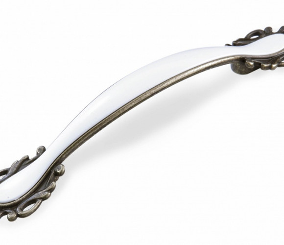 Ручка - скоба FS 141 096 Бронза полированная/белый (ТЗ) (50шт)