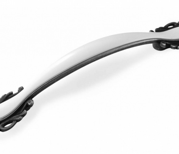 Ручка - скоба FS 141 096 Старое олово/белый (ТЗ) (30шт)