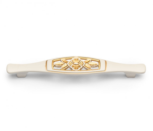 Ручка - скоба FS 129 128 золото прованс/1013 жемчужно-белый матовый (ТЗ)