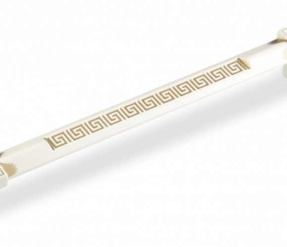 Ручка - скоба FS 125 160 Золото прованс/1013 Жемчужно-белый матовый