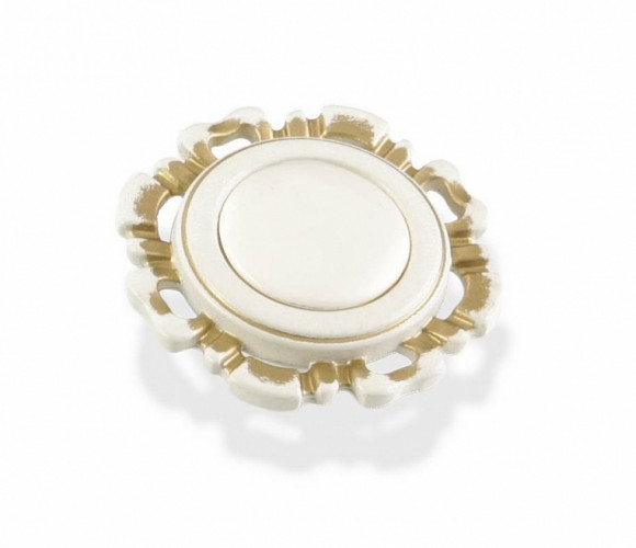 Ручка - грибок FB 033 000 Золото прованс/1013 жемчужно-белый матовый (ТЗ) (50 шт.)