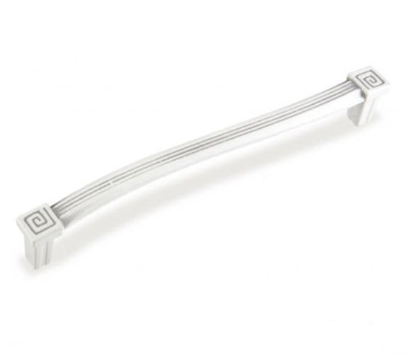 Ручка - скоба FS 127 128 Серебро прованс/9003 белый матовый