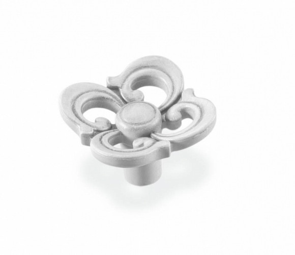 Ручка - грибок FB 058 000 Серебро прованс/9003 белый матовый (ТЗ)