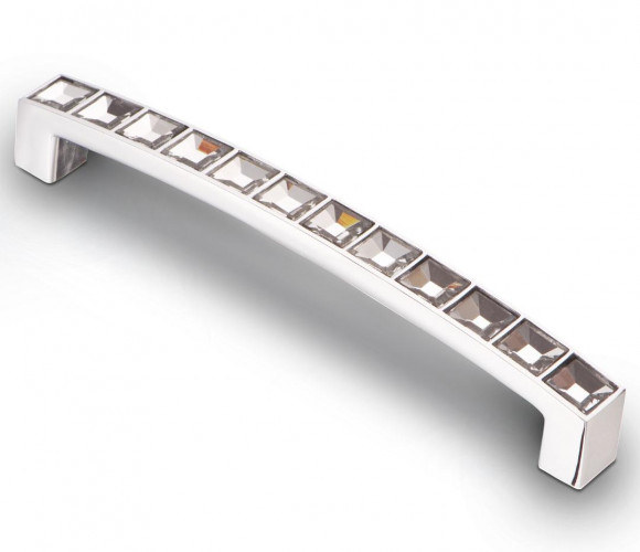 Ручка-скоба с кристаллами, 128 мм, хром CRL02-128, KERRON