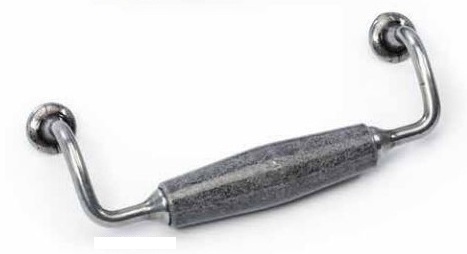 Ручка-скоба Chateau MO.3988.26.58 мрамор/черн. сталь 128