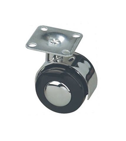 Опора колесная D50 усиленная, на площадке,  хром  TZP-50