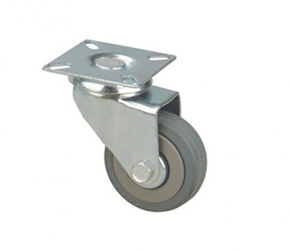 Опора колесная D50мм сер .резина б/с FM 50