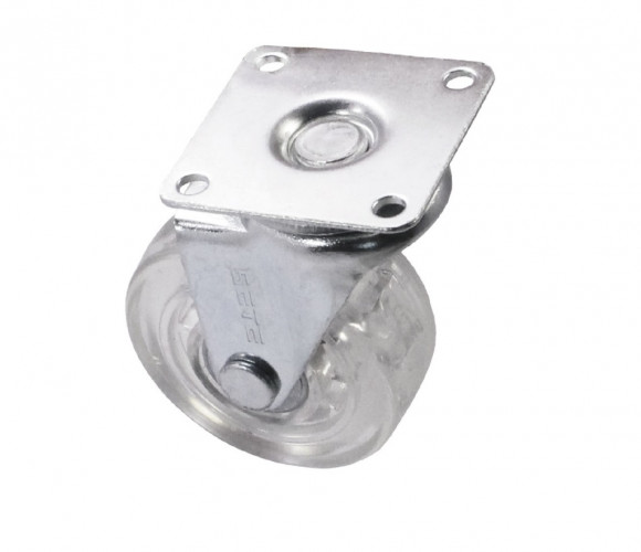 Опора колесная с фланцем, D50мм без тормоза, прозрачное   CS-50