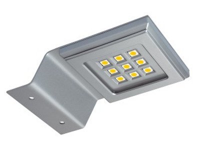 Светильник светодиод. квадрат. Calderon, 12v, 2x1,6w, 9 диодов, хол.свет аллюминий LD-NKW9ZB-53