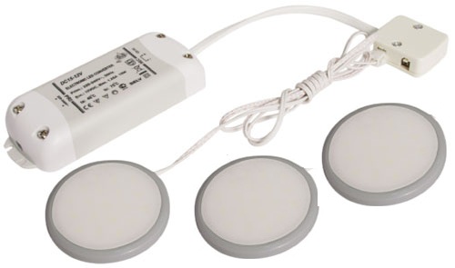 Светильник Мебельн. к-т (3х19-12-3LED 5000K+DC15-12V+шнур 1,8м) в кор.