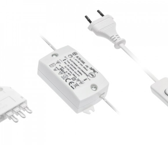 Трансформатор для светильников TORINO.VERA 6W,350mA с проводом, выкл-лем, распред-лем  LD-ZSP350-6W