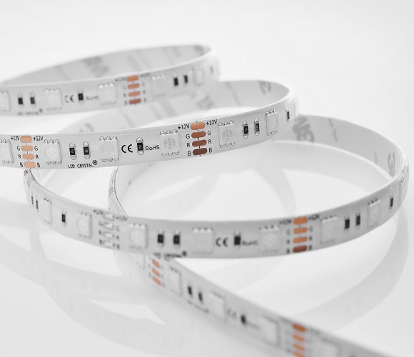 Лента светодиодная 60 диодов/м.п. 5050 RGB, 12V, 14.4W  IP20 LR4-RGB60