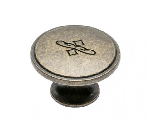 Ручка-кнопка OLBIA, старое золото   GZ-OLBIA-1-04