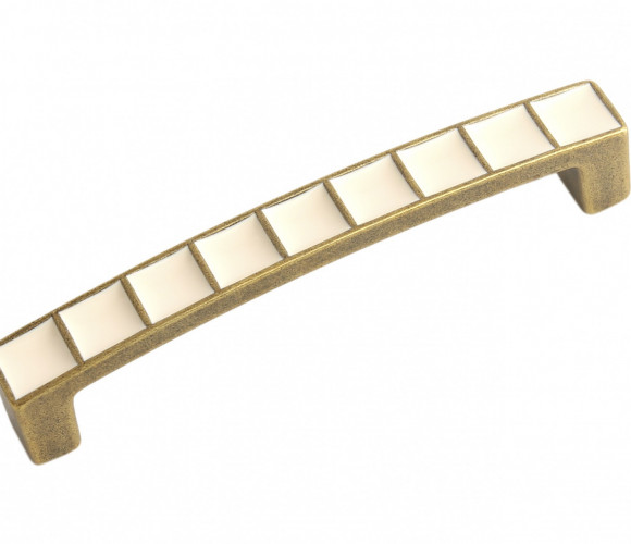 RS120MAB/Bg.4/128 Матовая старинная латунь/Бежевый Ручка DONNA