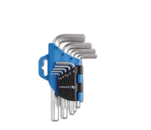 Ключи шестигранные, 9шт, сталь CrV HT1W802