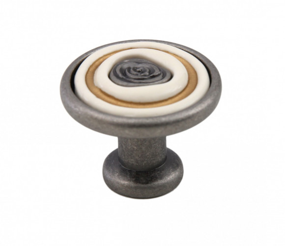 RC108BAZ.4/W Черненый старинный цинк/Кремовый Ручка MARTA