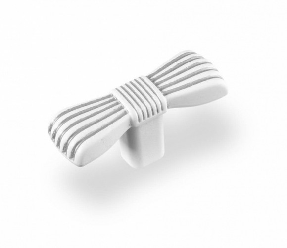 Ручка - грибок FB 061 000 Серебро прованс/9003 белый матовый (ТЗ) (50 шт.)